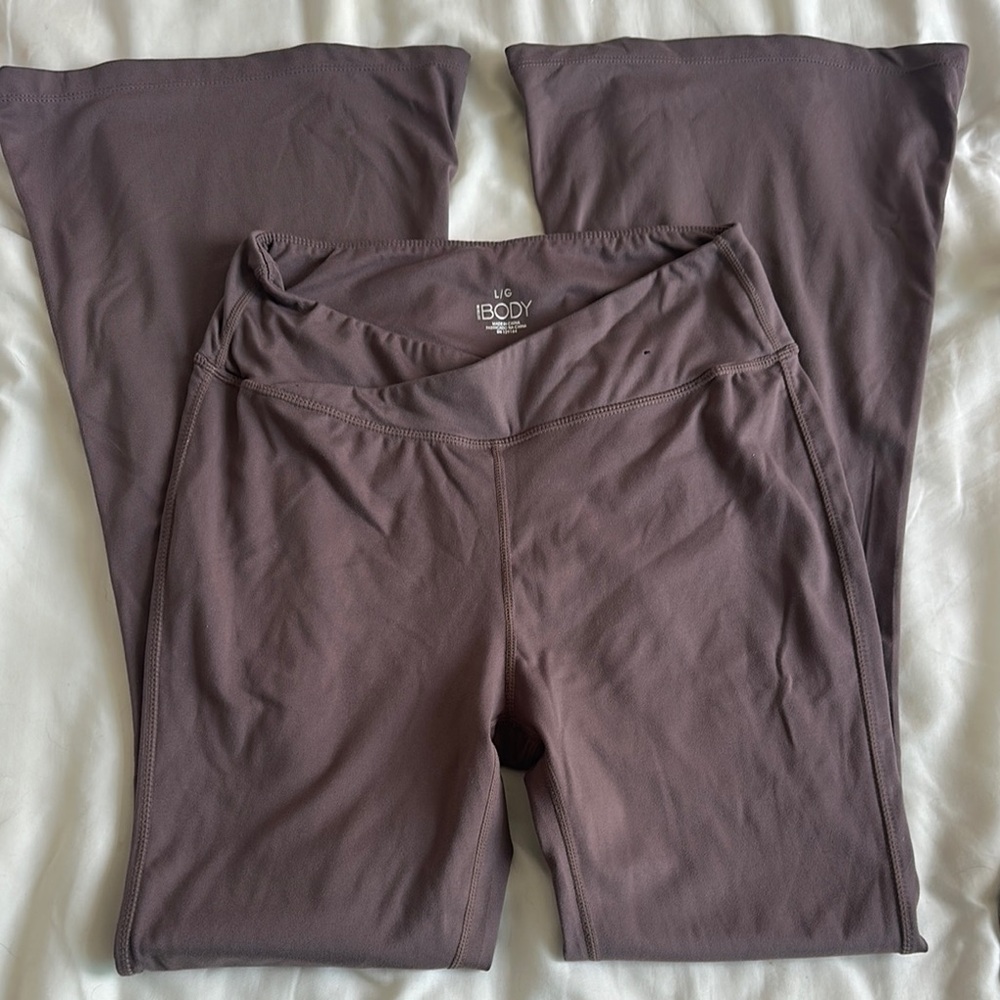 bootcut flare workout leggings mauve/brown